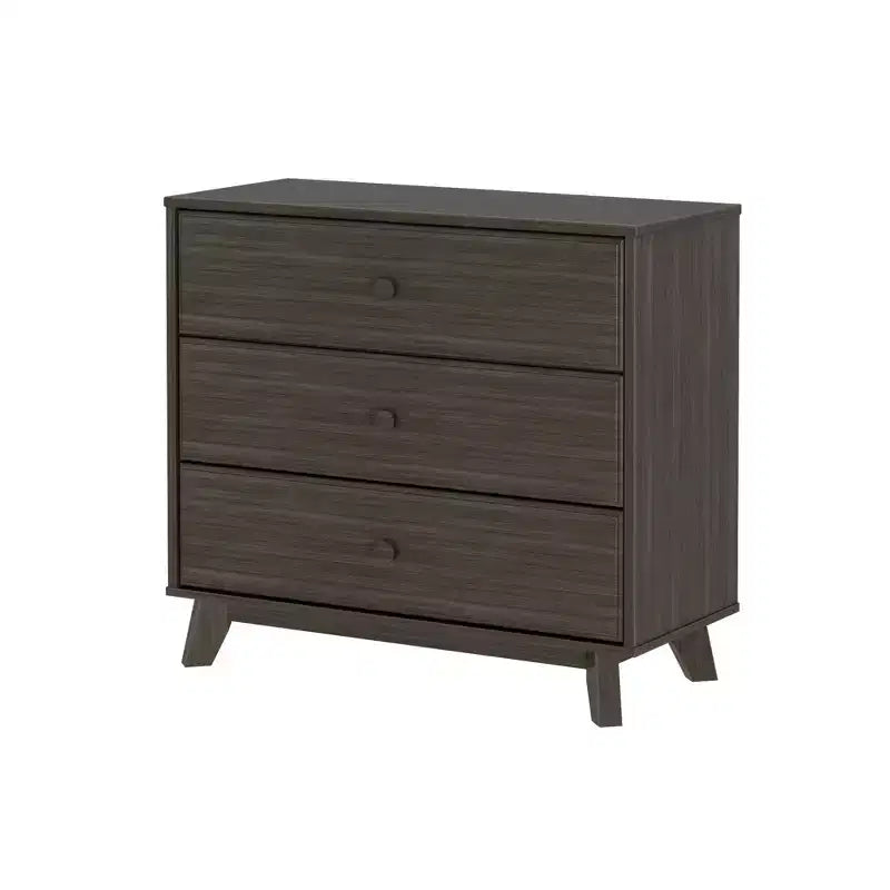 Plank+Beam Massivholz Klassische Kommode mit 3 Schubladen, kleine Schlafzimmerkommode, Schubladenkommode