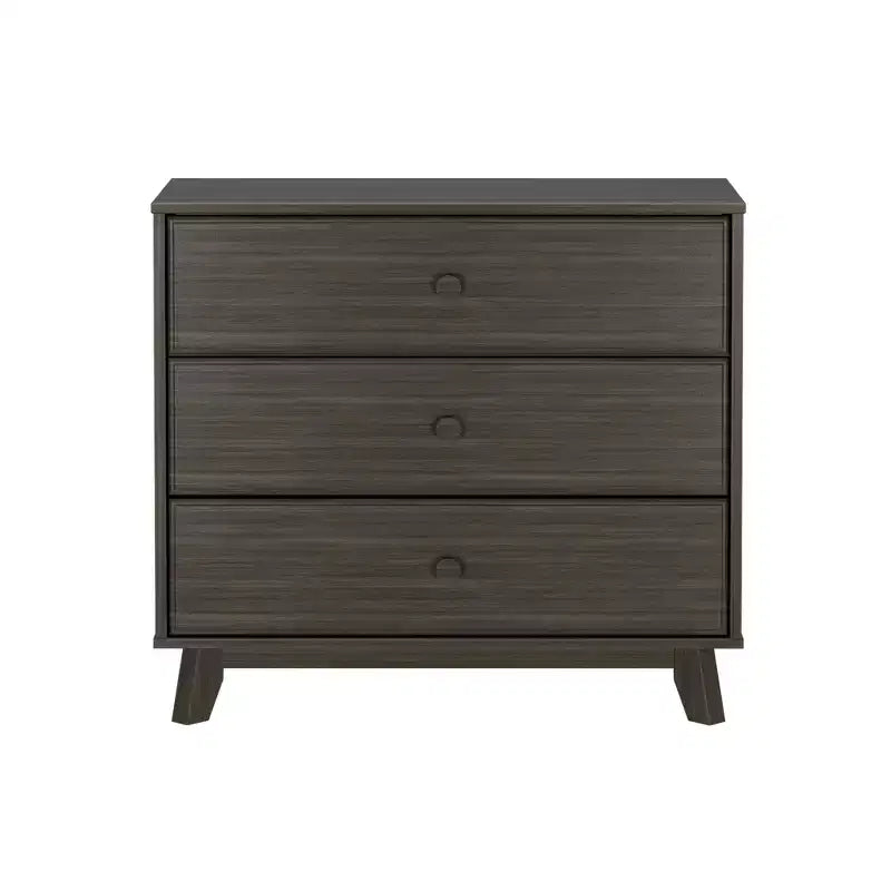 Plank+Beam Massivholz Klassische Kommode mit 3 Schubladen, kleine Schlafzimmerkommode, Schubladenkommode