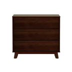 Plank+Beam Massivholz Klassische Kommode mit 3 Schubladen, kleine Schlafzimmerkommode, Schubladenkommode