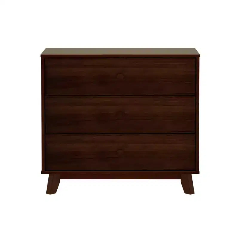 Plank+Beam Massivholz Klassische Kommode mit 3 Schubladen, kleine Schlafzimmerkommode, Schubladenkommode