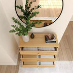 Plank+Beam Massivholz Klassische Kommode mit 3 Schubladen, kleine Schlafzimmerkommode, Schubladenkommode