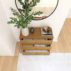 Plank+Beam Massivholz Klassische Kommode mit 3 Schubladen, kleine Schlafzimmerkommode, Schubladenkommode