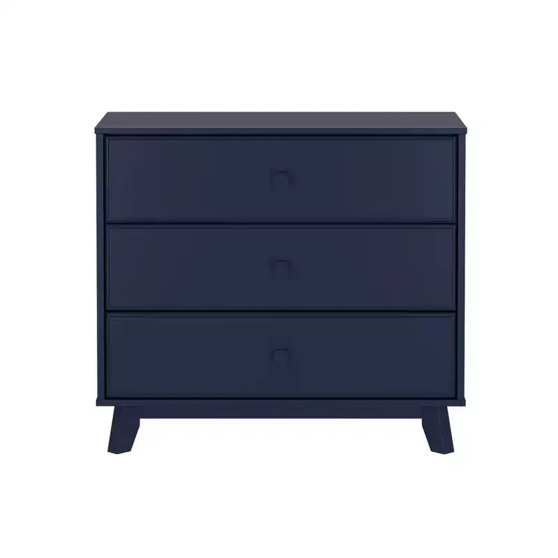 Plank+Beam Massivholz Klassische Kommode mit 3 Schubladen, kleine Schlafzimmerkommode, Schubladenkommode