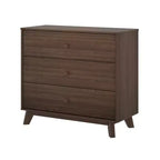 Plank+Beam Massivholz Klassische Kommode mit 3 Schubladen, kleine Schlafzimmerkommode, Schubladenkommode