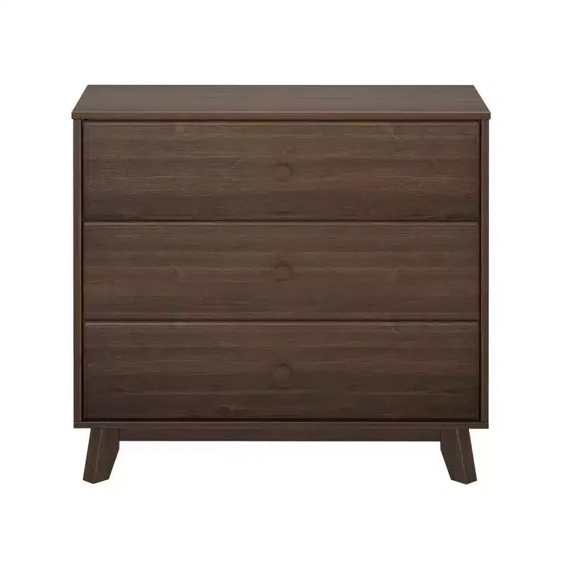 Plank+Beam Massivholz Klassische Kommode mit 3 Schubladen, kleine Schlafzimmerkommode, Schubladenkommode