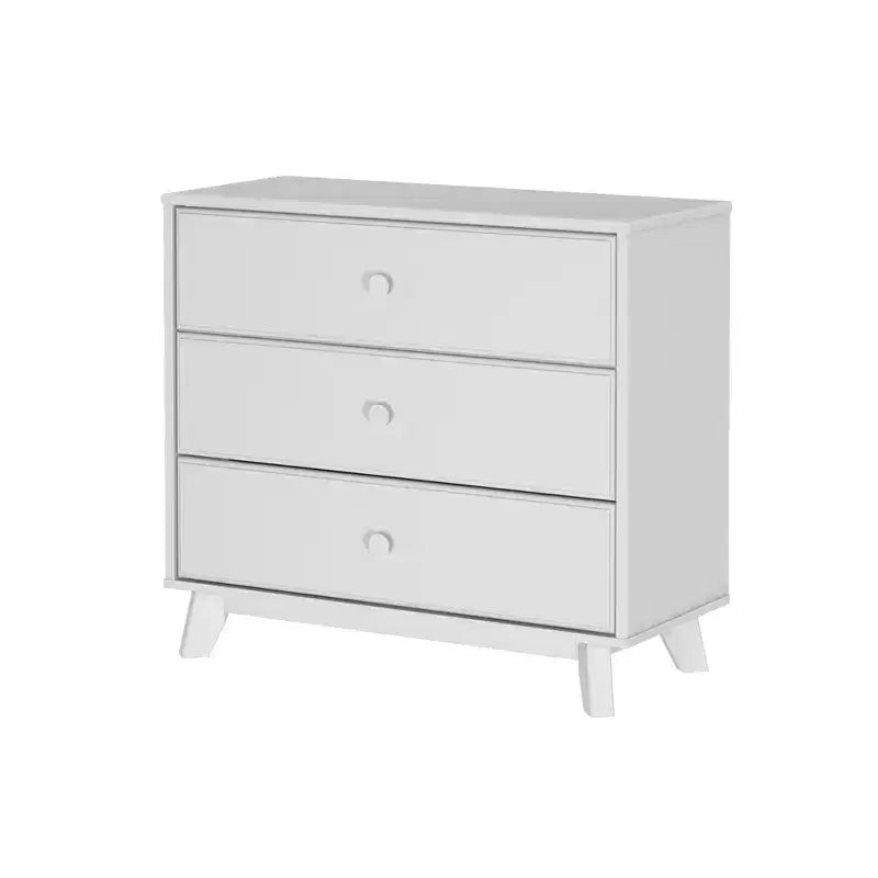 Plank+Beam Massivholz Klassische Kommode mit 3 Schubladen, kleine Schlafzimmerkommode, Schubladenkommode