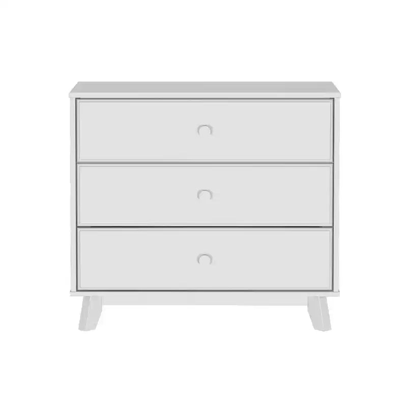 Plank+Beam Massivholz Klassische Kommode mit 3 Schubladen, kleine Schlafzimmerkommode, Schubladenkommode