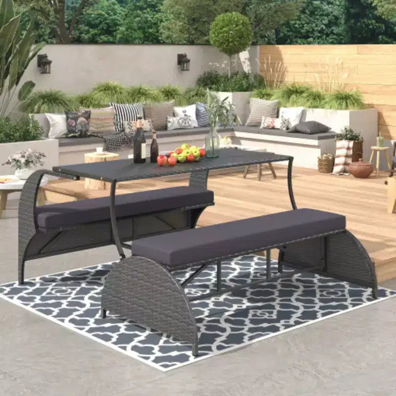 Verwandelbare Gartenbank: Bietet Platz für 4, Umwandlung zu Tisch und Stühlen
