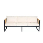 Christopher Knight Home Faye 5-teiliges Terrassenmöbel-Set aus Akazienholz und Metall, gepolstert, mit Lattenrostdesign