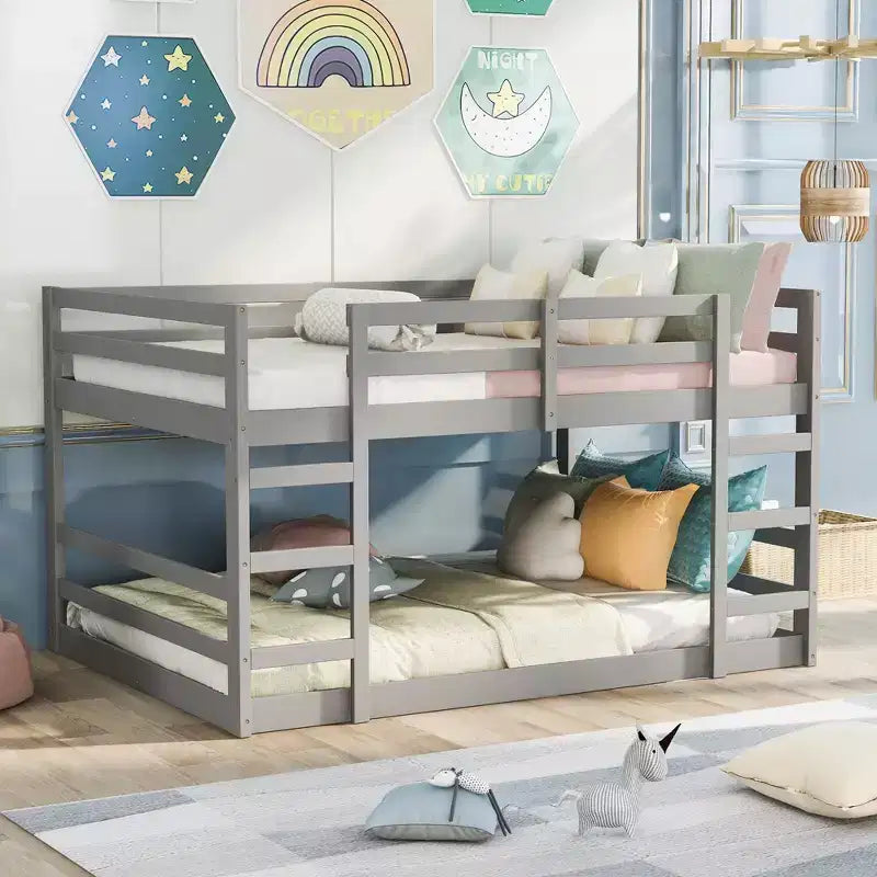 Whisen Full Over Full Bunk Bed with Ladder, Solid Construction