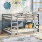 Whisen Full Over Full Bunk Bed with Ladder, Solid Construction