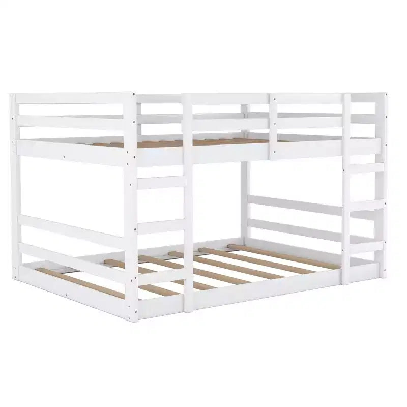 Whisen Etagenbett (Full-Size über Full-Size) mit Leiter, stabile Konstruktion