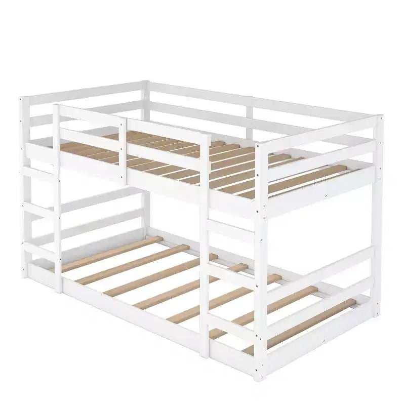 Whisen Etagenbett (Full-Size über Full-Size) mit Leiter, stabile Konstruktion