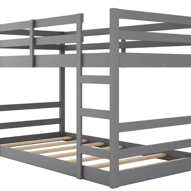 Whisen Etagenbett (Full-Size über Full-Size) mit Leiter, stabile Konstruktion