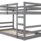 Whisen Etagenbett (Full-Size über Full-Size) mit Leiter, stabile Konstruktion
