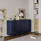 Modernes blau lackiertes 4-türiges Holzschrank Sideboard Buffet Anrichte Schrank Aufbewahrungsschrank
