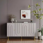 Modernes blau lackiertes 4-türiges Holzschrank Sideboard Buffet Anrichte Schrank Aufbewahrungsschrank
