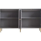 Modernes blau lackiertes 4-türiges Holzschrank Sideboard Buffet Anrichte Schrank Aufbewahrungsschrank