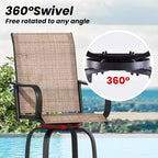 2er-Set drehbarer Outdoor-Barhocker mit Textilene-Gewebe – 360°-Rotation, wetterfestes, ergonomisches Design, perfekt für Balkon und Terrasse