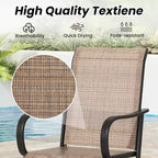 2er-Set drehbarer Outdoor-Barhocker mit Textilene-Gewebe – 360°-Rotation, wetterfestes, ergonomisches Design, perfekt für Balkon und Terrasse
