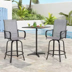 2er-Set drehbarer Outdoor-Barhocker mit Textilene-Gewebe – 360°-Rotation, wetterfestes, ergonomisches Design, perfekt für Balkon und Terrasse