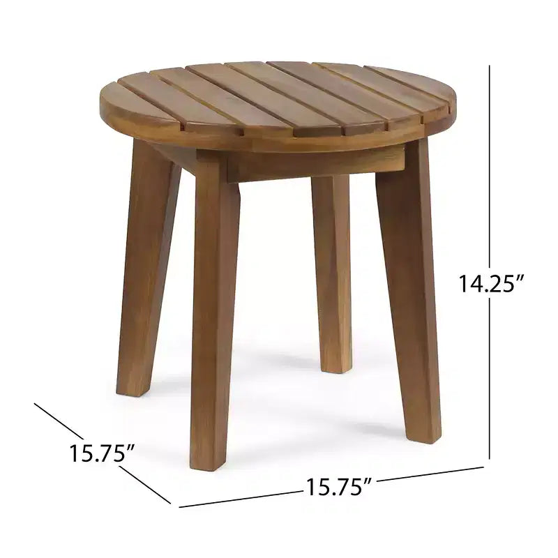 GDFStudio Lorie Outdoor-Loungeset aus Akazienholz, 3-teilig, mit wasserabweisenden Kissen, Teak/Weiß