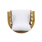 GDFStudio Lorie Outdoor-Loungeset aus Akazienholz, 3-teilig, mit wasserabweisenden Kissen, Teak/Weiß
