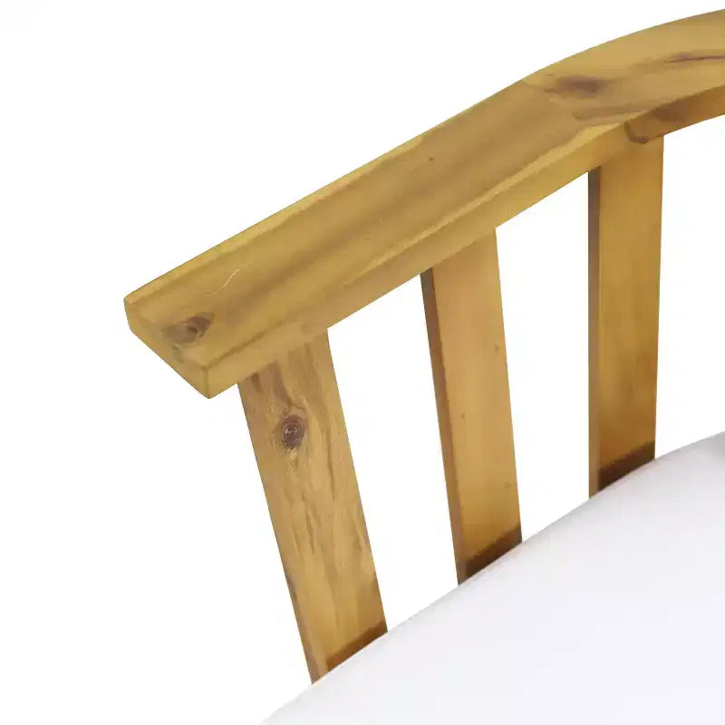 GDFStudio Lorie Outdoor-Loungeset aus Akazienholz, 3-teilig, mit wasserabweisenden Kissen, Teak/Weiß