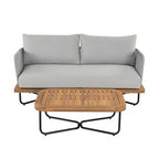 Christopher Knight Home Ofra Patio Sitzgarnitur aus Akazienholz und Eisen mit Seilgeflecht und 7 wasserabweisenden Kissen