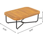 Christopher Knight Home Ofra Patio Sitzgarnitur aus Akazienholz und Eisen mit Seilgeflecht und 7 wasserabweisenden Kissen