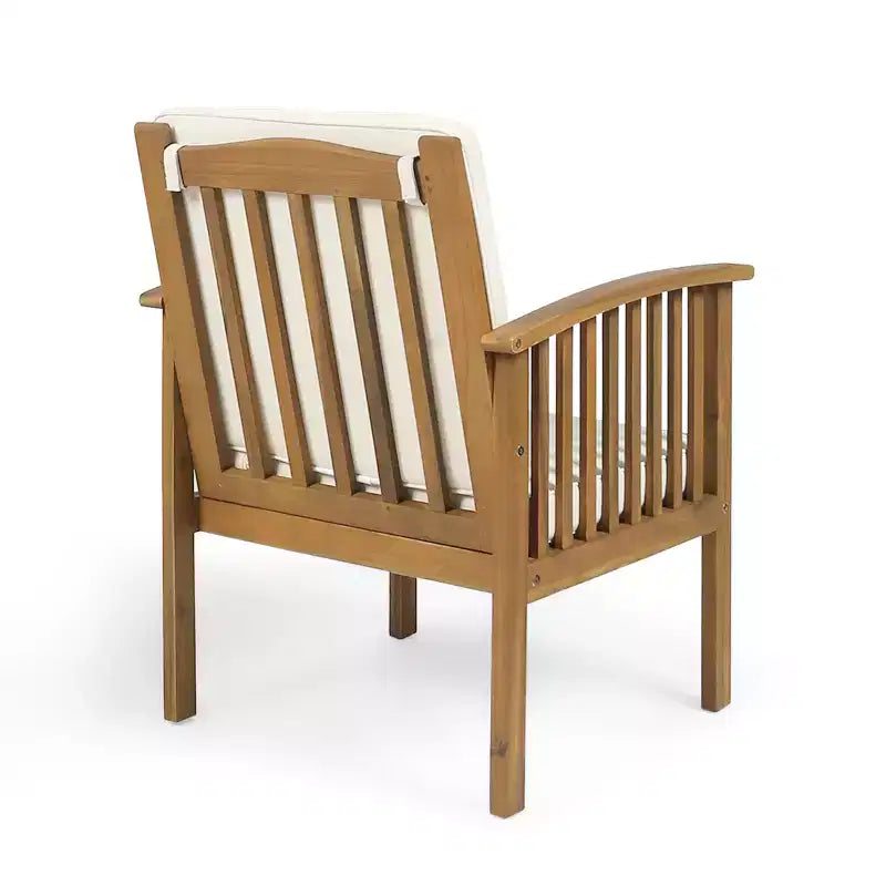 Christopher Knight Home Carolina Outdoor 5-teiliges Loungeset aus Akazienholz mit Polstern