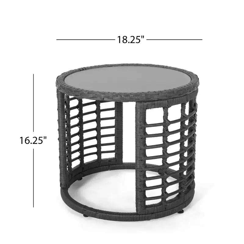Christopher Knight Home Gulley Outdoor-Gartenset aus Korbgeflecht, 3-teilig, mit Kissen, weiß/schwarz