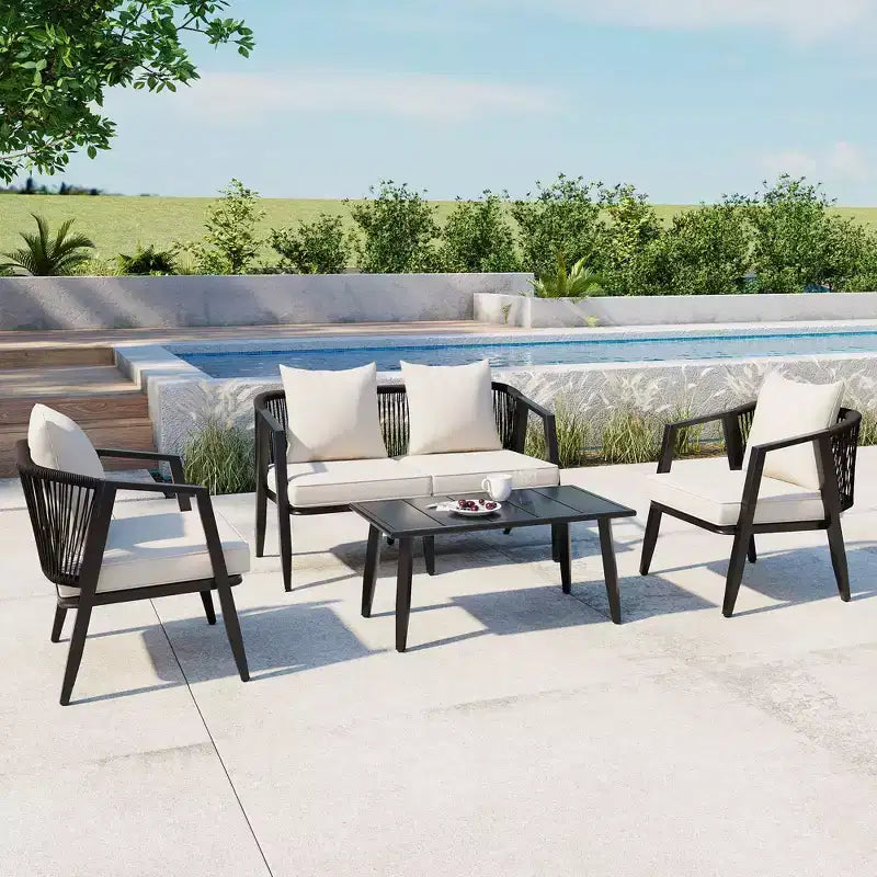 Whisen Durable and Comfortable Outdoor Seating Set,Suitable for Patios, Lawns, and Poolsides
