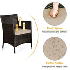 Costway 8-teiliges Rattan-Loungemöbel-Set mit Kissen, Sofa und Stühlen, Mixbraun
