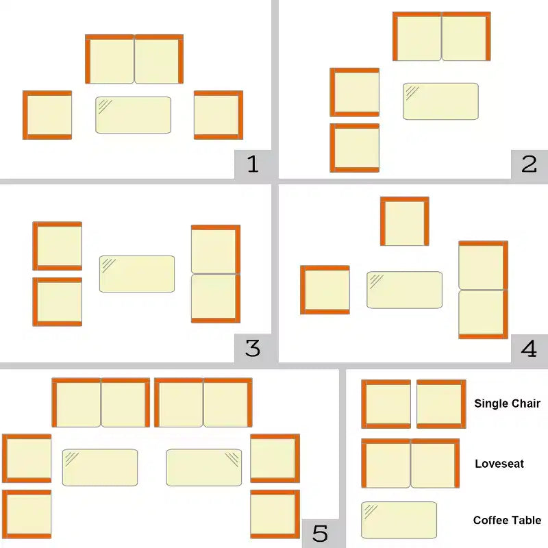 Costway 8-teiliges Rattan-Loungemöbel-Set mit Kissen, Sofa und Stühlen, Mixbraun