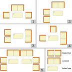 Costway 8-teiliges Rattan-Loungemöbel-Set mit Kissen, Sofa und Stühlen, Mixbraun