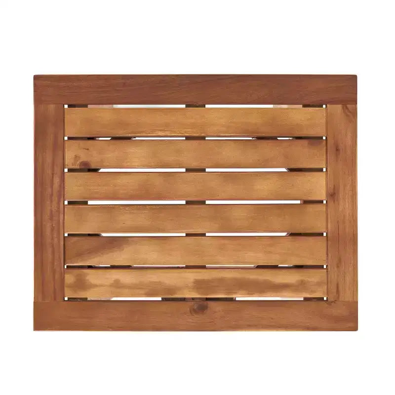GDFStudio Amber Outdoor 3-teiliges Schaukelstuhl-Konversationsset aus Akazienholz mit Polstern, Teak/Creme