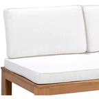 2-teiliges Modulsofa-Set & Chaiselongue, umwandelbar, mit Naturholz-Finish – Teamson Home: Massiver Akazienrahmen & wetterfeste Outdoor-Kissen