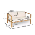 Christopher Knight Home Fraser Terrassen-Set mit Lattenrost-Design aus Akazienholz, Loveseat und Couchtisch