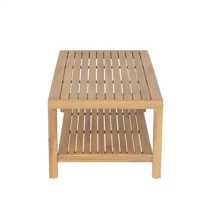 Christopher Knight Home Fraser Terrassen-Set mit Lattenrost-Design aus Akazienholz, Loveseat und Couchtisch