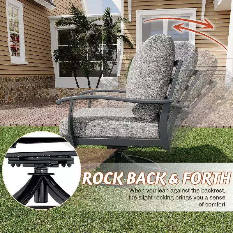 EROMMY 9-teiliges Gartenmöbel-Set aus Metall für 10 Personen