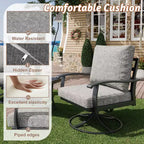 EROMMY 9-teiliges Gartenmöbel-Set aus Metall für 10 Personen