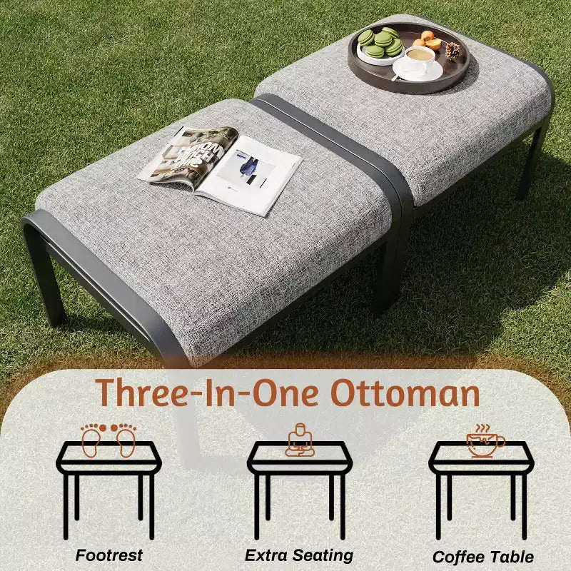 EROMMY 9-teiliges Gartenmöbel-Set aus Metall für 10 Personen