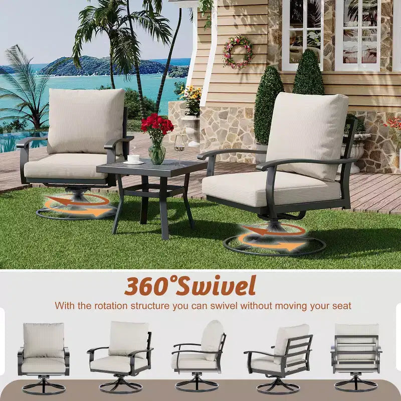 EROMMY 9-teiliges Gartenmöbel-Set aus Metall für 10 Personen
