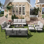 EROMMY 9-teiliges Gartenmöbel-Set aus Metall für 10 Personen