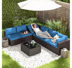 EROMMY 7-teiliges Terrassenmöbel-Set mit Kissen