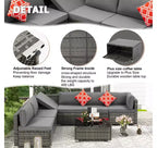 EROMMY 7-teiliges Terrassenmöbel-Set mit Kissen
