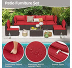 EROMMY 7-teiliges Terrassenmöbel-Set mit Kissen