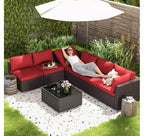 EROMMY 7-teiliges Terrassenmöbel-Set mit Kissen