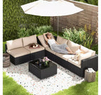 EROMMY 7-teiliges Terrassenmöbel-Set mit Kissen
